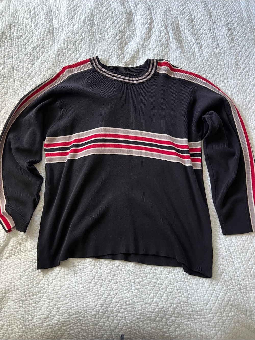 retro & vintage long sleeve sweater with stripe design